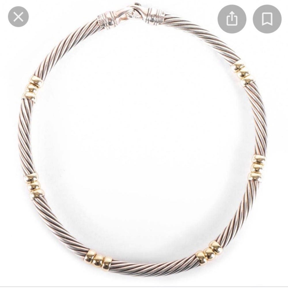 David Yurman Silver & Gold Cable Choker
